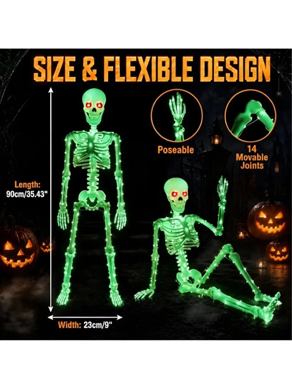 Halloween Decorations Outdoor Skeletons Set - 2 Pack 36